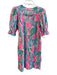 Lilly Pulitzer Size Medium Pink, Green & Blue Cotton Abstract Floral Dress Pink, Green & Blue / Medium