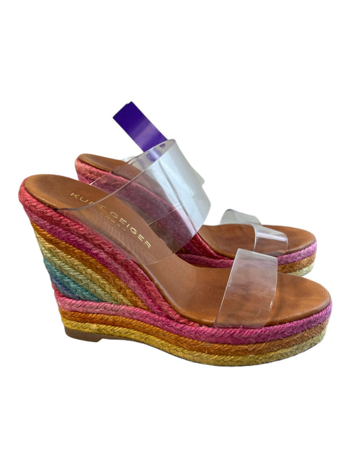 Kurt Geiger Shoe Size 37 Multi Plastic Double Strap Wedge Platform Shoes Multi / 37