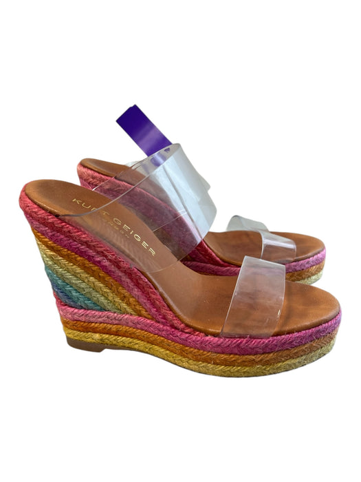 Kurt Geiger Shoe Size 37 Multi Plastic Double Strap Wedge Platform Shoes Multi / 37