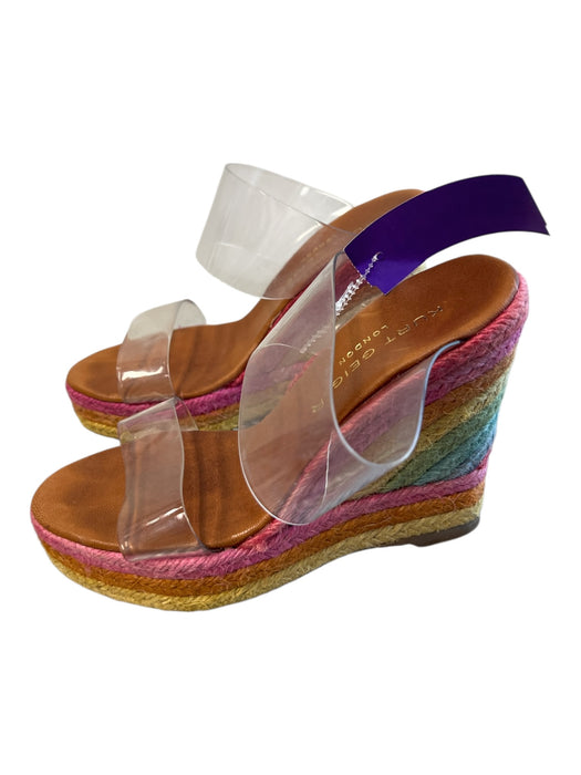 Kurt Geiger Shoe Size 37 Multi Plastic Double Strap Wedge Platform Shoes Multi / 37