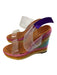 Kurt Geiger Shoe Size 37 Multi Plastic Double Strap Wedge Platform Shoes Multi / 37