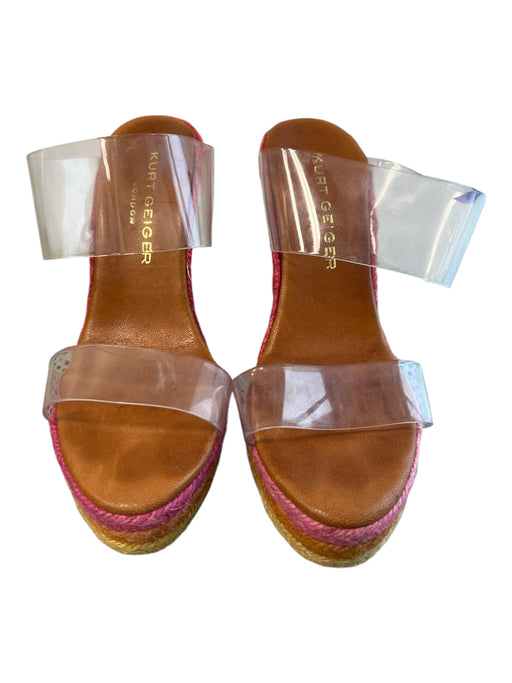 Kurt Geiger Shoe Size 37 Multi Plastic Double Strap Wedge Platform Shoes Multi / 37