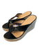 Jack Rogers Shoe Size 6.5 Black Leather Open Toe & Heel Thong Slide Shoes Black / 6.5