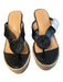 Jack Rogers Shoe Size 6.5 Black Leather Open Toe & Heel Thong Slide Shoes Black / 6.5