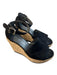 Stuart Weitzman Shoe Size Est 7 Black Suede Ankle Buckle Open Toe Shoes Black / Est 7