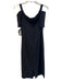 Marina Size 6 Black Polyester Blend Off Shoulder Back Zip Side Ruching Dress Black / 6