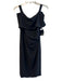 Marina Size 6 Black Polyester Blend Off Shoulder Back Zip Side Ruching Dress Black / 6