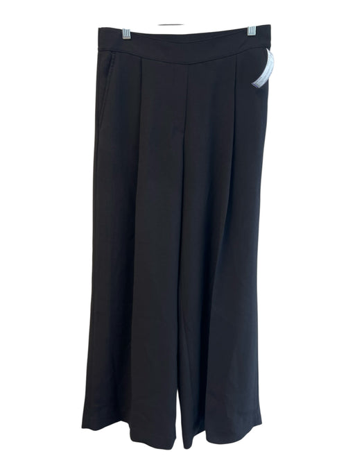 Spanx Size Large Black Polyester Blend Stretch Waist Side Pocket Wide Leg Pants Black / Large