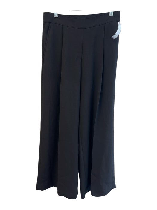 Spanx Size Large Black Polyester Blend Stretch Waist Side Pocket Wide Leg Pants Black / Large
