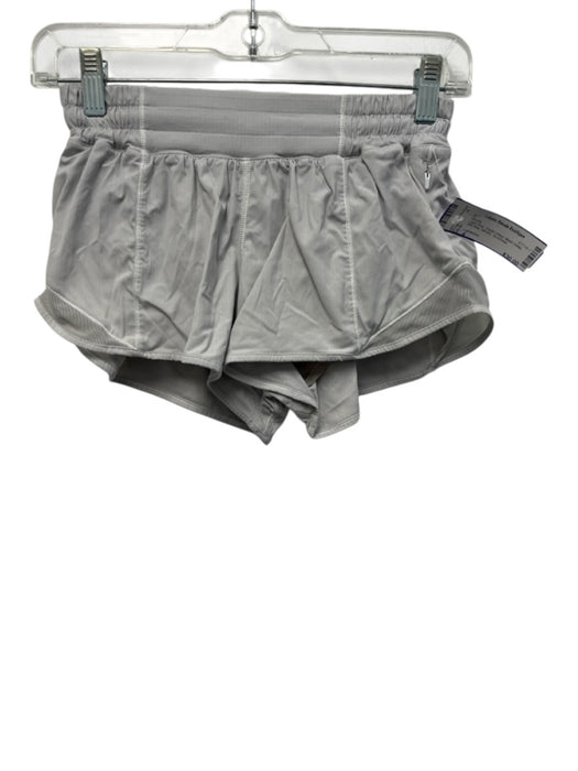 Lululemon Size 4 Light Gray Elastic Waist Mesh Detail Mid Rise Athletic Shorts Light Gray / 4