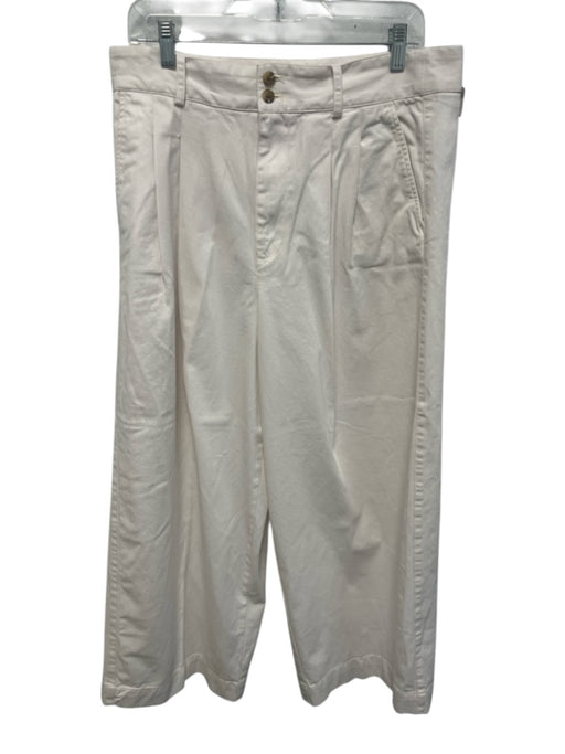 Madewell Size 12 Blush Pink Cotton Button & Zip Front Pleat Detail Cropped Pants Blush Pink / 12