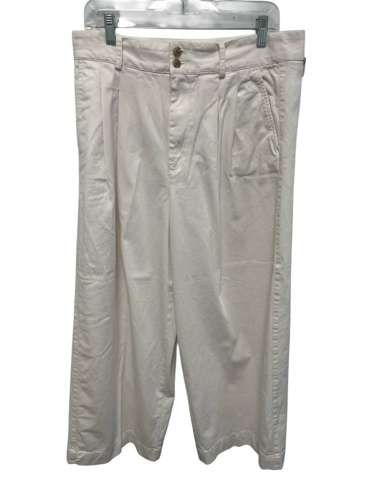 Madewell Size 12 Blush Pink Cotton Button & Zip Front Pleat Detail Cropped Pants Blush Pink / 12