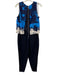 Ted Baker Size 4 Navy, Light Blue & White Polyester Back Zip Sleeveless Jumpsuit Navy, Light Blue & White / 4