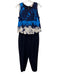 Ted Baker Size 4 Navy, Light Blue & White Polyester Back Zip Sleeveless Jumpsuit Navy, Light Blue & White / 4