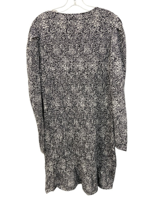 Parker Size XXL Black & White Cotton Blend U Neck 3/4 Sleeve Ditsy Floral Dress Black & White / XXL