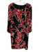 Lauren Ralph Lauren Size 14 Black, Red, White Polyester Long Sleeve Dress Black, Red, White / 14