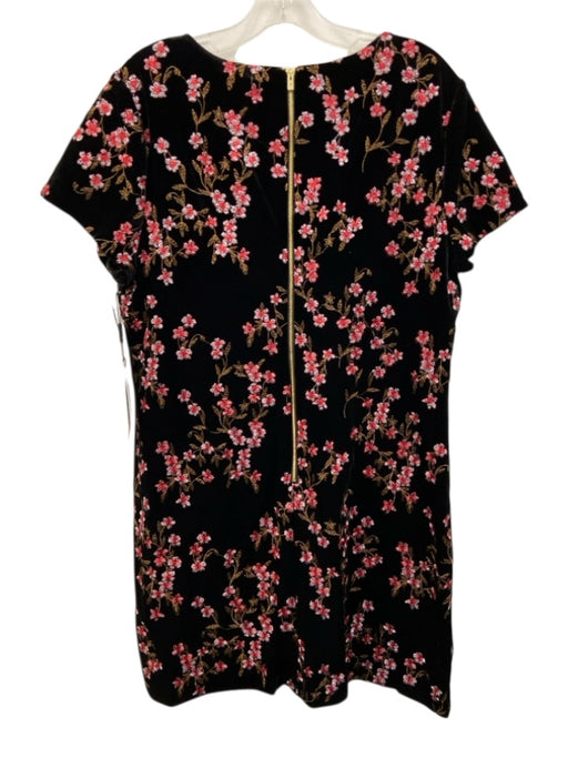 Calvin Klein Size 16 Black, Pink, Gold Polyester embroidered floral Dress Black, Pink, Gold / 16