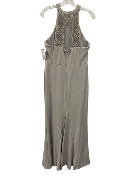 Lulus Size XL Gray Polyester Halter Top Keyhole Back Lace Detail Dress Gray / XL