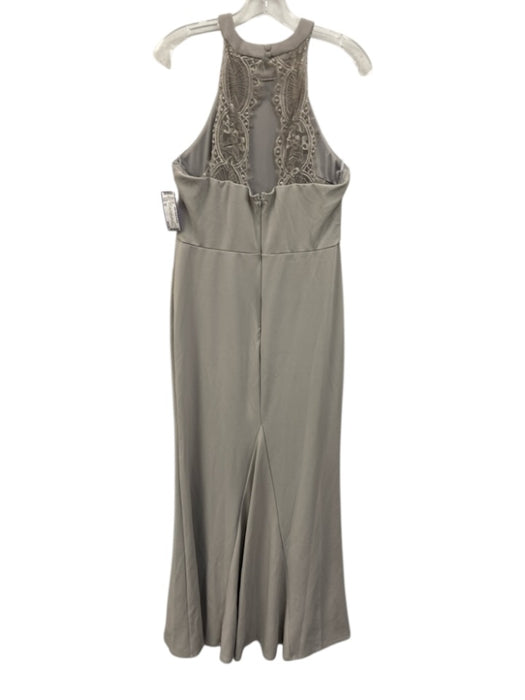 Lulus Size XL Gray Polyester Halter Top Keyhole Back Lace Detail Dress Gray / XL