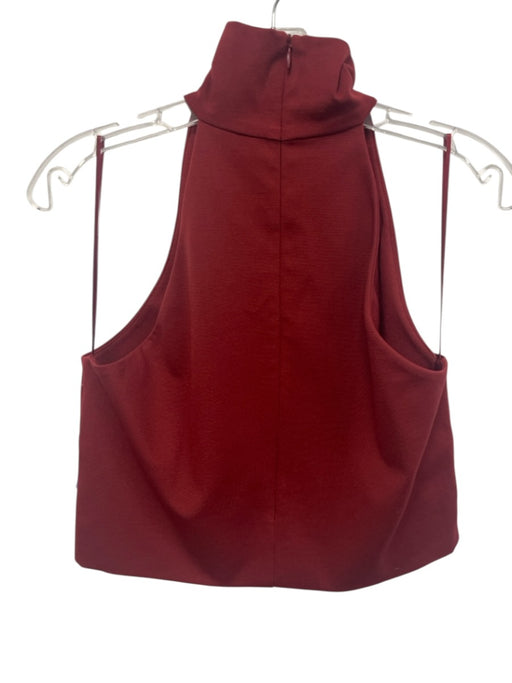 Torn By Ronny Kobo Size L Burgundy Red Rayon Blend Mock Neck Back Zip Top Burgundy Red / L