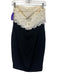 Carol Mignon Size 4 Black & White Strapless Lace Overlay Mini Bolero Dress Set Black & White / 4
