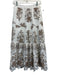Baraka & Ziggy Size Est S White & Brown Cotton Elastic Waist Floral eyelet Skirt White & Brown / Est S