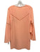 Crosby Size S Peach Pink Polyester Long Bell Sleeve V Neck Shift Mini Dress Peach Pink / S