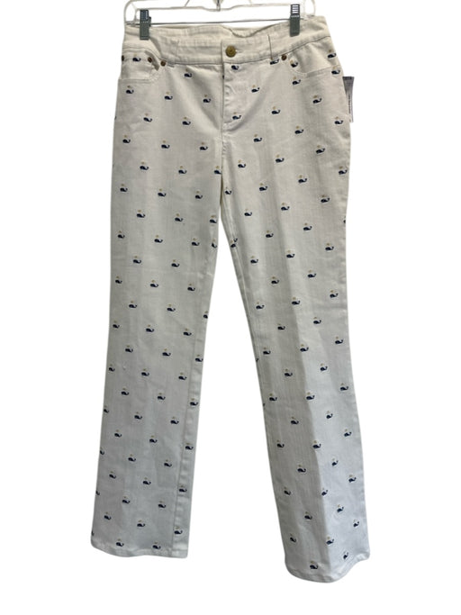 Lilly Pulitzer Size 6 White, Blue, Yellow Cotton Low Rise whales Jeans White, Blue, Yellow / 6