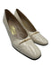 Ferragamo Shoe Size 9 White Patent Leather Almond Square Toe Gold Hardware Pumps White / 9