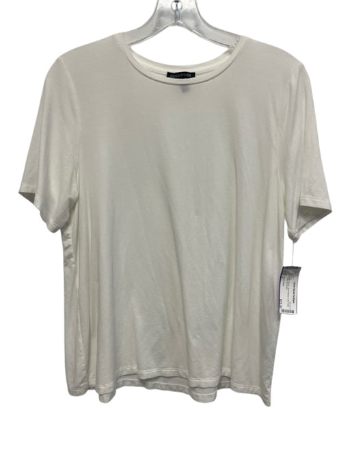 Eileen Fisher Size S White Tencel Short Sleeve Crew Neck T Shirt Top White / S