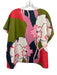 Crosby Size XS Pink, Green, White Polyester Cap Sleeve Abstract Floral Top Pink, Green, White / XS