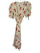 Reformation Size S White & Multi Viscose Short Sleeve Floral Wrap Dress White & Multi / S