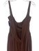 Bardot Size 4 Brown Polyester Sleeveless Pleats Sheer Overlay Midi Dress Brown / 4