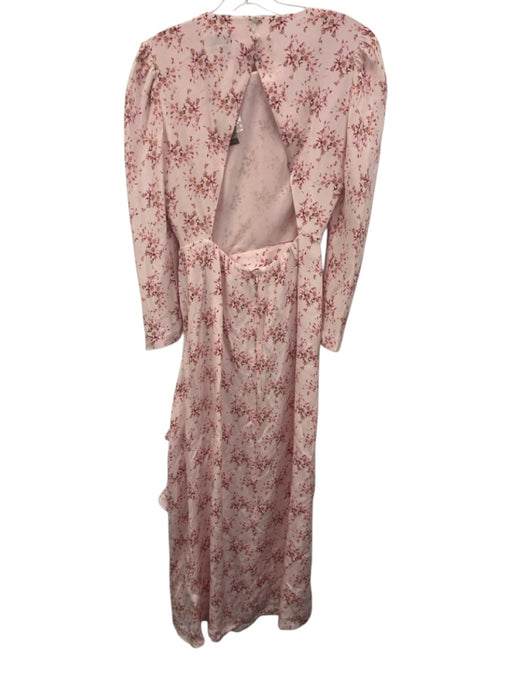J Crew Collection Size 2 Pink & Multi Silk Long Sleeve Floral Neck button Dress Pink & Multi / 2