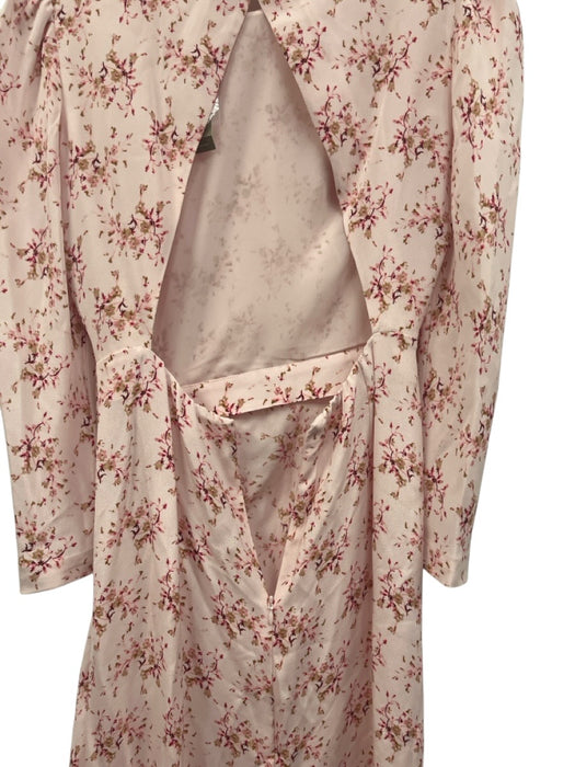 J Crew Collection Size 2 Pink & Multi Silk Long Sleeve Floral Neck button Dress Pink & Multi / 2