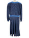 No. 6 Store Size 2 Blue & Black Silk Wrap Floral Long Sleeve Midi Dress Blue & Black / 2