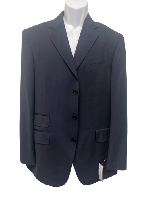 Etro Navy Wool Solid Notch Lapel 3 button Men's Suit Navy / 52