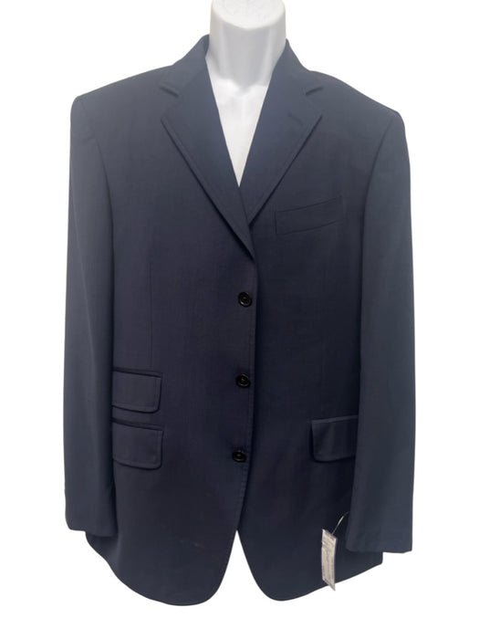 Etro Navy Wool Solid Notch Lapel 3 button Men's Suit Navy / 52