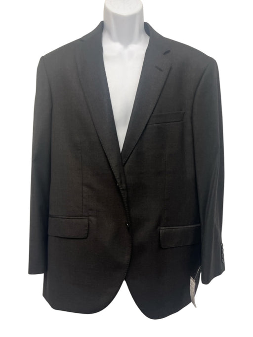 Hacket London Dark Gray Wool Solid Notch Lapel 2 Button Suit Dark Gray / 54