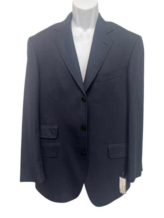 Etro Navy Wool Solid Notch Lapel 3 button Men's Suit Navy / 52