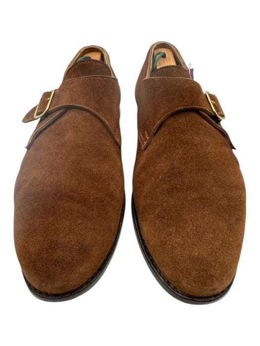 Crockett & Jones Shoe Size 10E Brown Suede Solid Single Buckle Dress Men's Shoes Brown / 10E