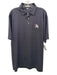 Peter Millar Size L Black & White Synthetic Dots Polo Athleisure Short Sleeve Black & White / L