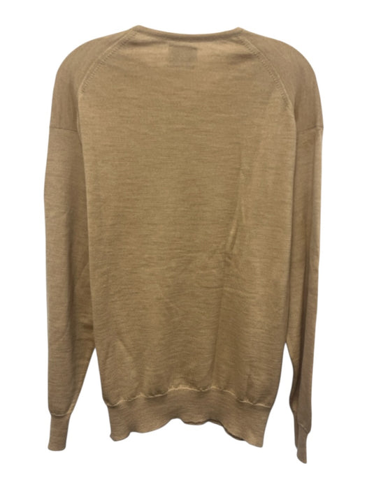Hackett AS IS Size L Tan Wool Solid V Neck Men's Sweater Tan / L