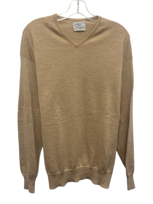 Hackett AS IS Size L Tan Wool Solid V Neck Men's Sweater Tan / L