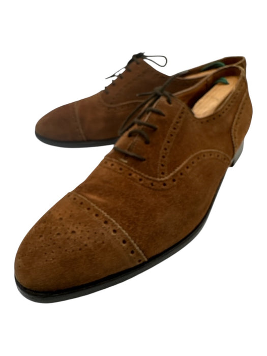Crockett & Jones Shoe Size 10E Brown Suede Solid Cap Toe Brogue Men's Shoes Brown / 10E