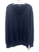 J Mclaughlin Size L Navy Blue Cotton Solid V Neck Men's Sweater Navy Blue / L