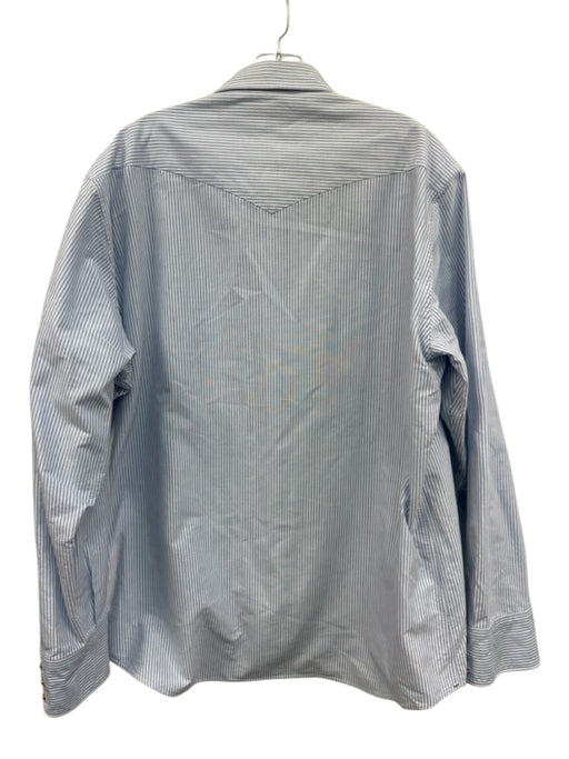 Sid Mashburn Size XL Blue & White Cotton Striped Button Down Long Sleeve Shirt Blue & White / XL