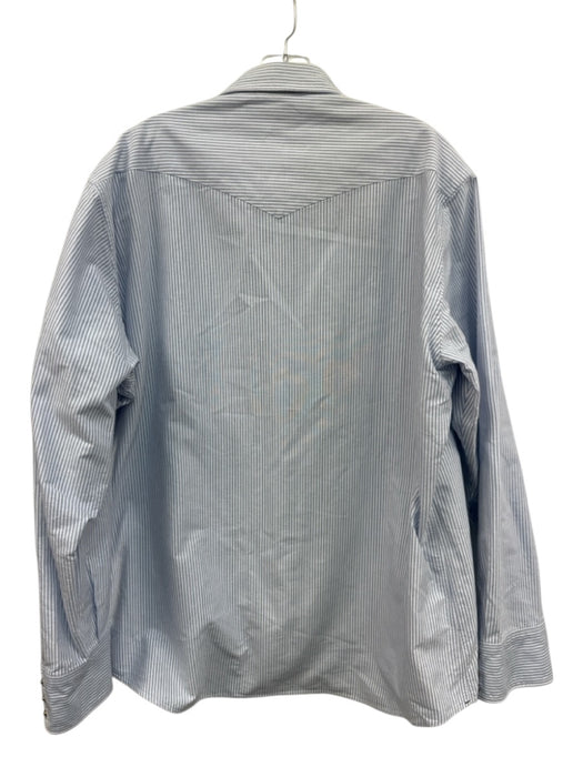 Sid Mashburn Size XL Blue & White Cotton Striped Button Down Long Sleeve Shirt Blue & White / XL