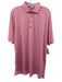 Holderness & Bourne Size XL Pink & White Synthetic Striped Polo Short Sleeve Pink & White / XL