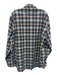 Sid Mashburn Size XL Blue & Orange Cotton Plaid Snap Western Long Sleeve Shirt Blue & Orange / XL